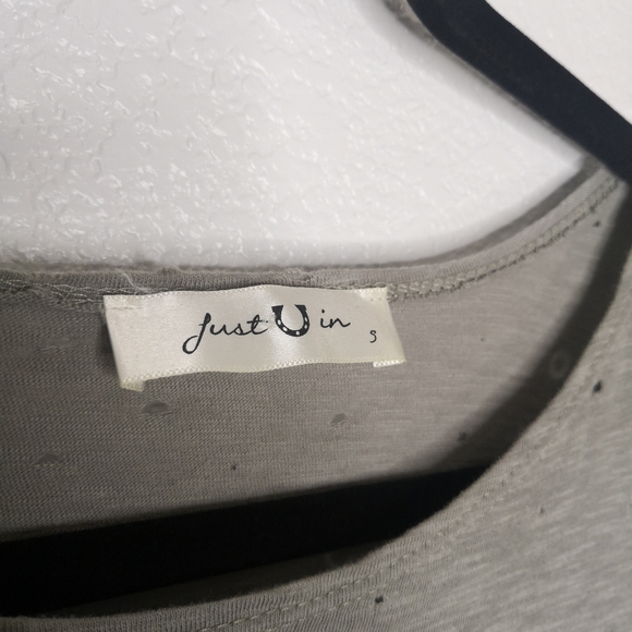 Just U in Gray Distressed Ripped Boho Tank Top Rocker Biker Grunge Core Small - Picture 6 of 7